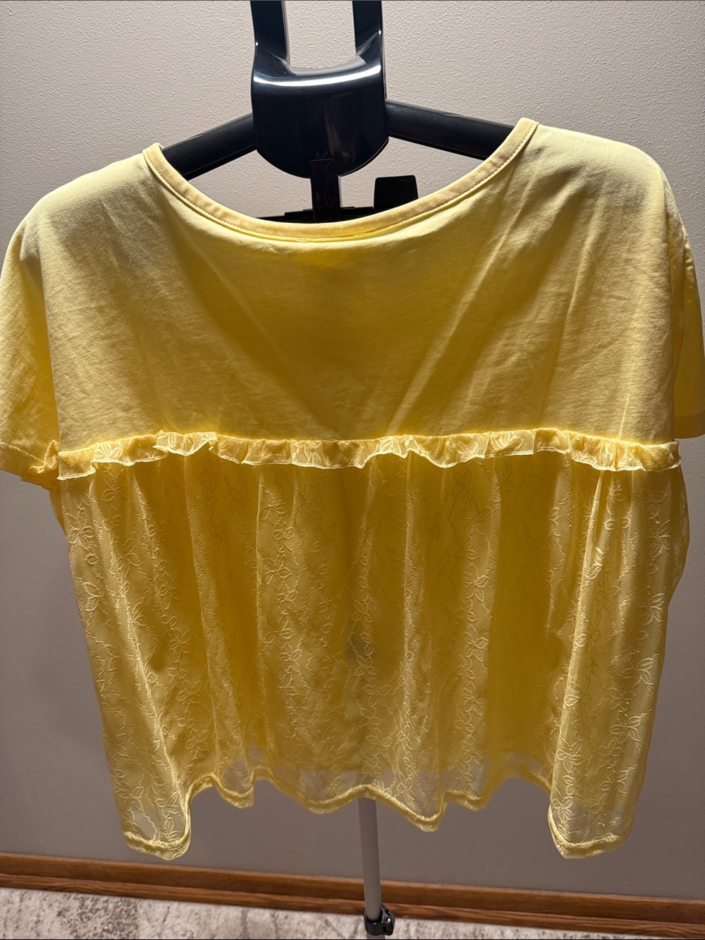 BiBi Bright Yellow Ruffle Button-Front Blouse - Picture 2 of 2